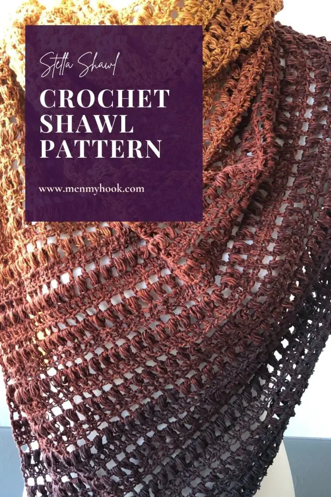 Easy crochet triangle shawl pattern