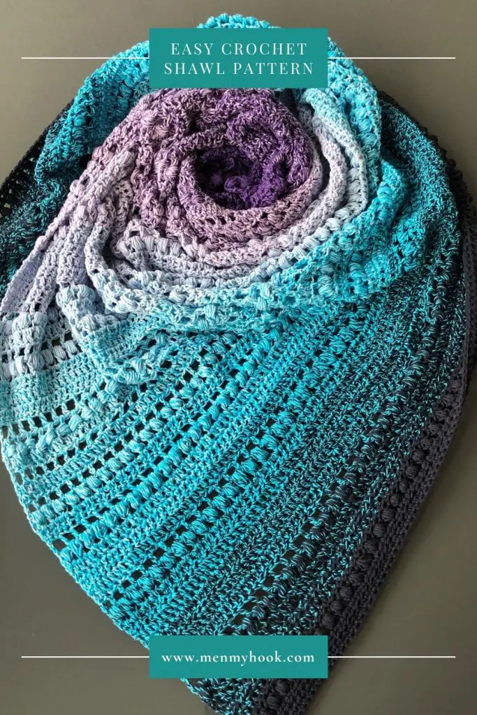 Beginner crochet triangle shawl pattern