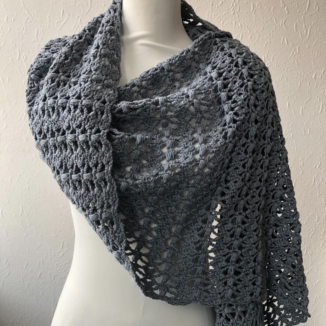 Joanne Simple Modern Crochet Rectangle Shawl Pattern 4357