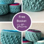Free crochet storage basket patterns - Totally Textured Yarn Baskets