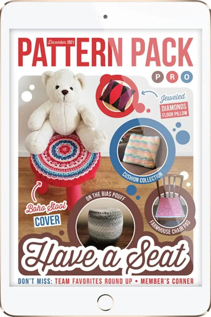 On The Bias Pouffe Pattern Pack Pro December 2021 Issue Cover Photo