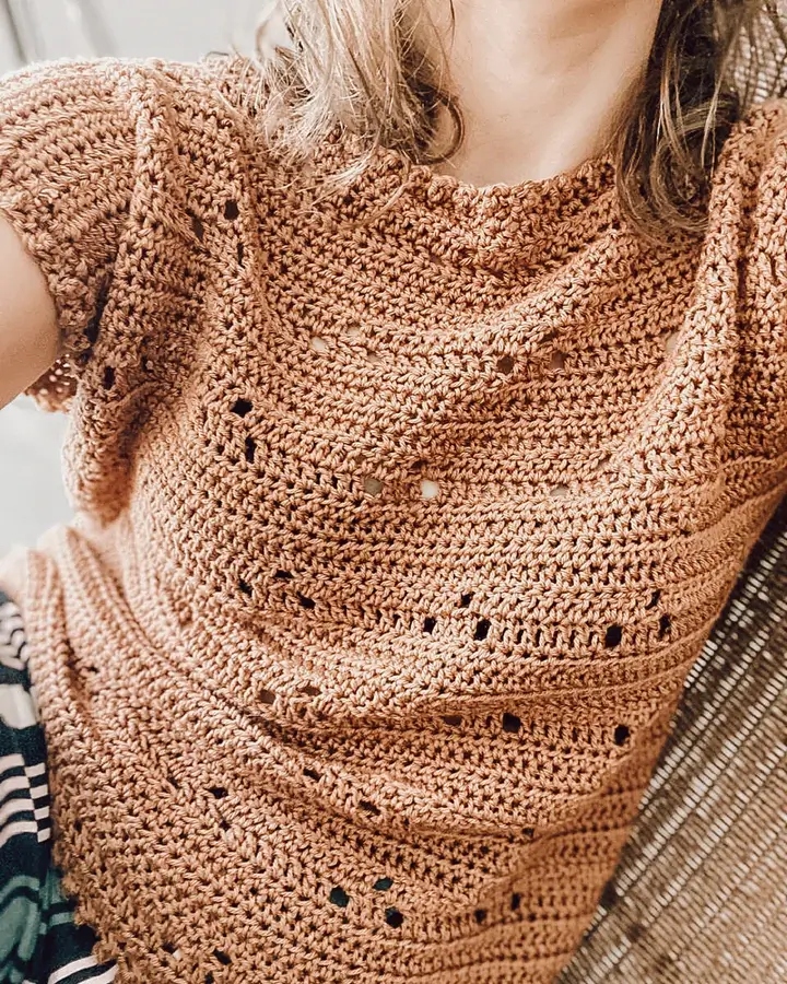 Sakura Summer Tee easy sleeveless crochet top pattern