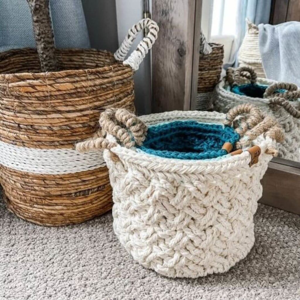 Celtic Weave Nesting Basket Crochet Pattern