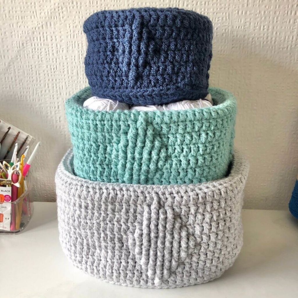 You Diamond Easy Square Nesting Basket Crochet Pattern