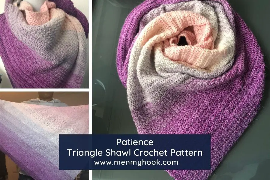 Free easy triangle shawl crochet pattern Patience