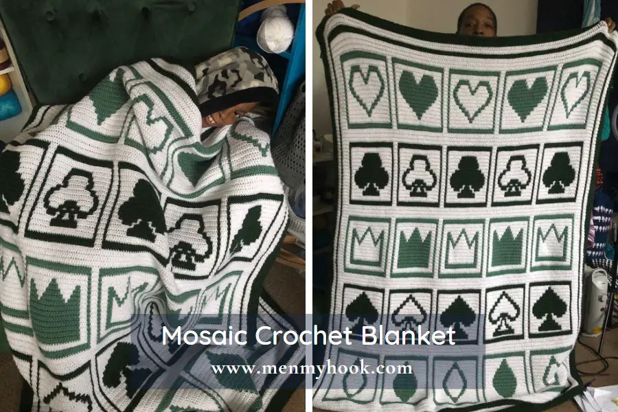 Free Mosaic Crochet Blanket Pattern - House of Cards Blanket