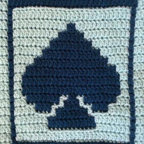 Mosaic Crochet Square Pattern Hooking Spades