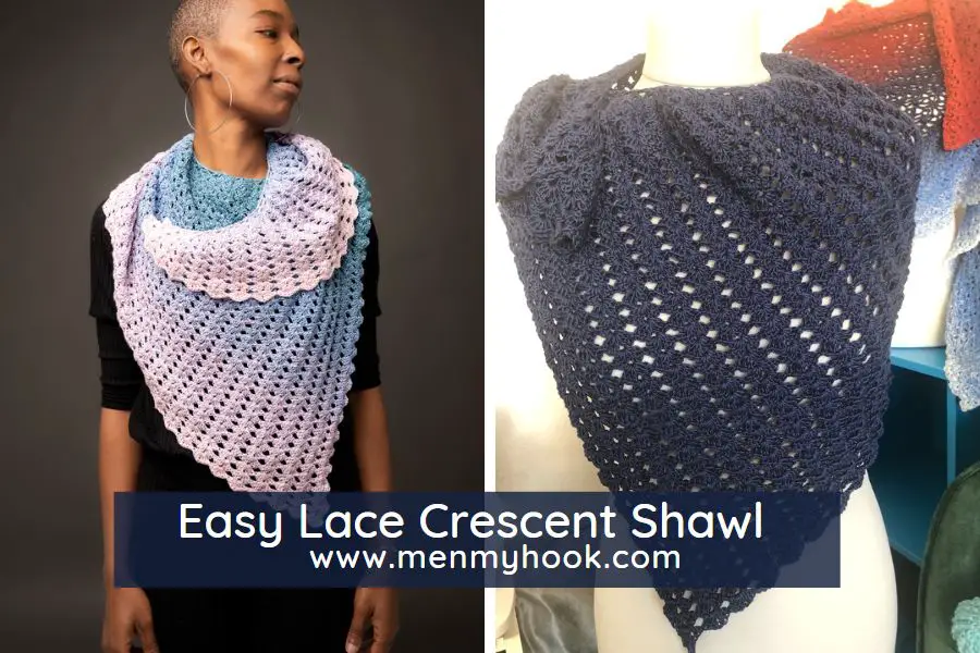Rebecca Easy beginner lace crescent shawl crochet pattern