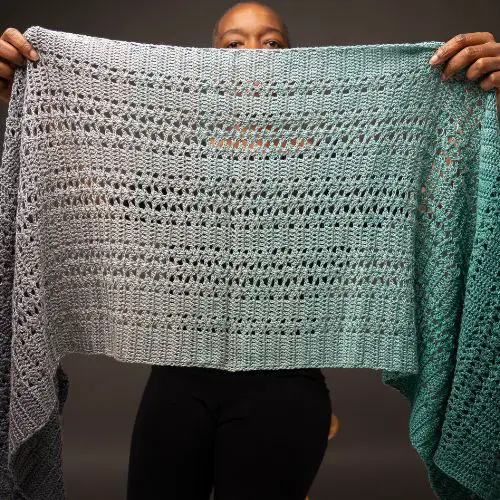 Minerva easy one skein rectangle shawl