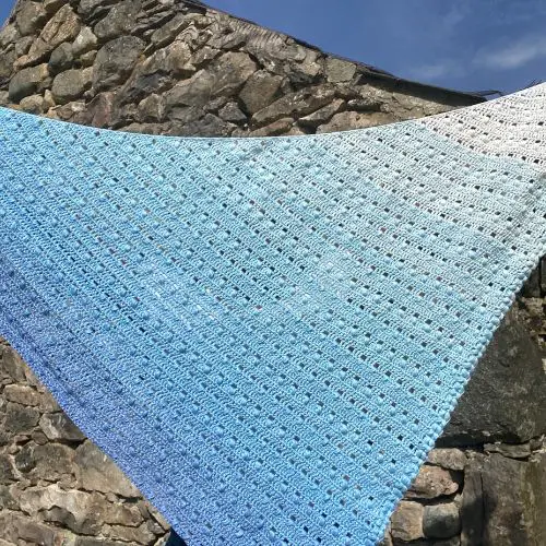 Brooke Puff Stitch Triangle Shawl easy crochet pattern